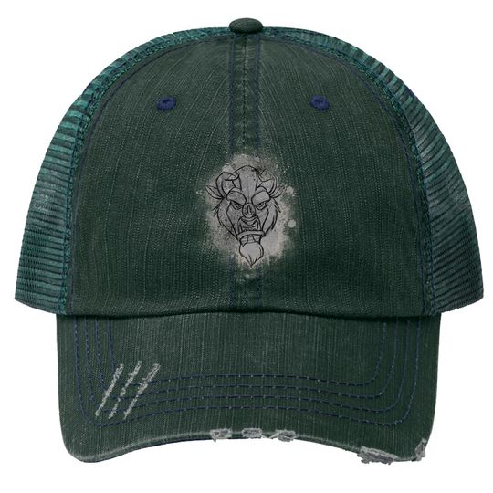 Disney Beauty And The Beast Ink Splatter Beast Retro Trucker Hats