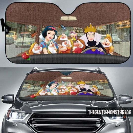 Maleficent/Villain/Ursula/Evil Queen Car Sun Shade, Poison Apple Sun Visor Car, Disney Auto Sunshade