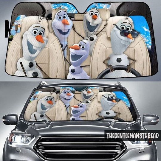 I'm Olaf Car Sun Shade, Olaf Driving On Car Sun Shade, Disney Frozen Lover Auto Sunshade