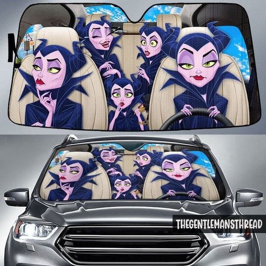 Maleficent Car Sun Shade, Car Auto Sun Shade, Disney Villains Sun Shade, Evil Queen Sunshade