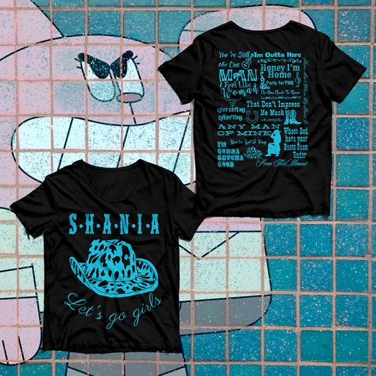 Neon Blue Shania Twain Concert Shirt