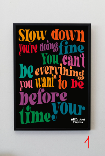 Billy Joel inspired print, Vienna poster