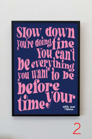 Billy Joel inspired print, Vienna poster