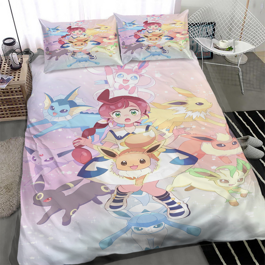 3D Cartoon PKM Eevee Duvet Cover Sets
