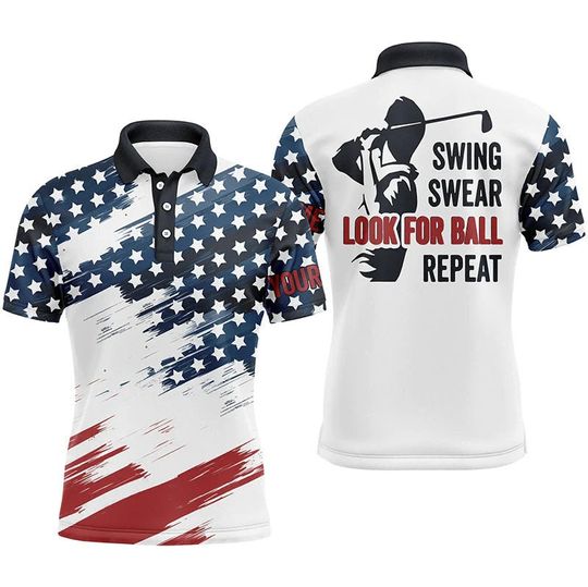 American Flag Apparel Swing Swear Look For Ball Repeat Polo Shirt