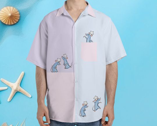 Disney Pixar Ratatouille Emotions Of Remy Mouse Chef Hawaiian Shirt
