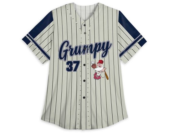 Vintage Disney Grumpy Snow White And The Seven Dwarfs Baseball Jersey Shirt