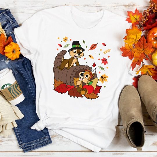 Chip and Dale Thanksgiving Shirt,Disney Thankful Shirt, Happy Thanksgiving Shirt, Disney Fall&nbsp;Shirt,