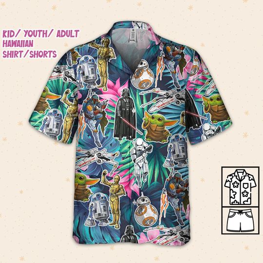 Star Wars Seamless Icon Summer Tropical, Disney Haiwaii Shirt, Star Wars