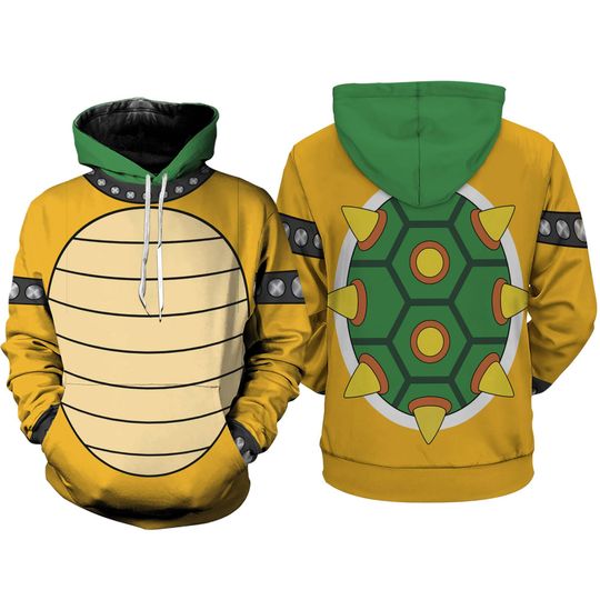 Mario Bowser 3D Full Over Print Hoodie | Bowser Costume Shirt | Super Mario Bros Cosplay
