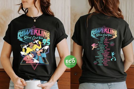 Vintage Disney Powerline Stand Out Tour Shirt, Disneyland Shirt, a Goofy Movie Tee, Roxanne Max Shirt