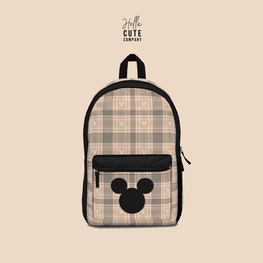 Disney Backpack, Disney Plaid Backpack, Mickey Backpack, Disneyland Backpack