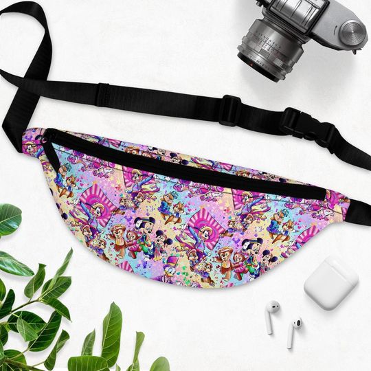 Disney Fanny Pack, Magic Kingdom Waist Bag, Vacation Bag, Mick in Pink Fanny Pack
