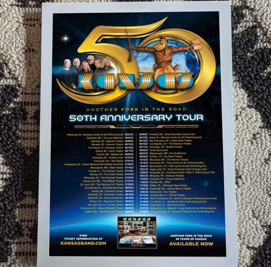 Kansas band-50th Anniversary Tour 2023 Poster