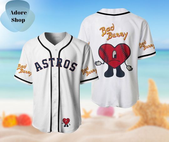 Astros Bad Bunny Baseball Jersey, Team Jersey for Men