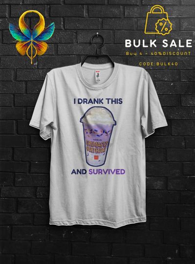 Discover Grimace Shake Survivor Shirt Horror Funny Tik Tok Trend Meme,HBD Grimace Gift