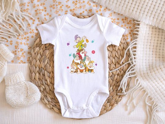 Snow White 7 Dwarfs Onesie, Seven Dwarfs Onesie, Disney Dwarfs Onesie