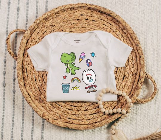Toy Story Baby Onesie, Rex Toy Story, Toy Story Baby,  Disneyland Baby, Disney World Baby, Forky, Baby Forky