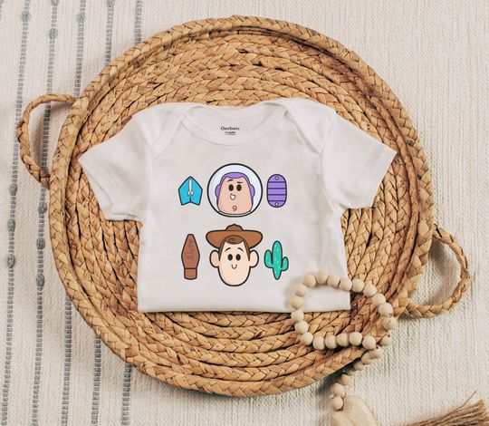 Buzz Lightyear and Woody Baby Onesie, Buzz, Toy Story Baby, Woody, Toy Story Onesie, Toy Story, Disneyland Baby