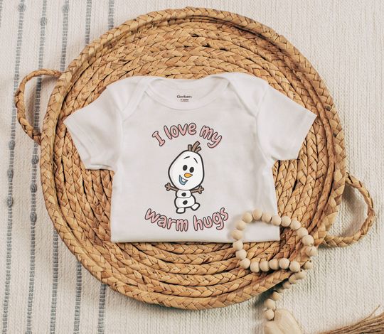 Girl's Olaf Onesie, Baby Girl Olaf Onesie, Warm Hugs Onesie, Olaf Warm Hug Baby, Disneyland Onesie, Disney World Onesie