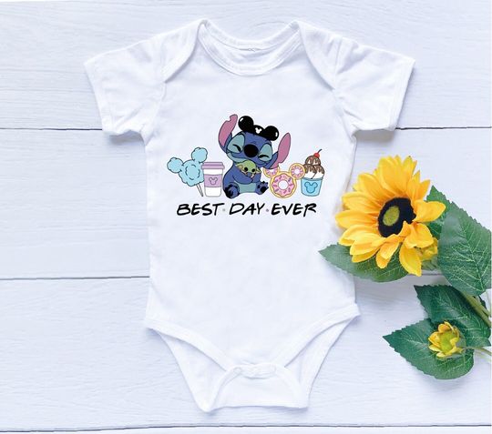 Best Day Ever Stitch Shirt for Kids, Toddler Stitch Shirt, Disney Stitch Baby Onesie