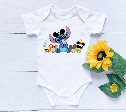 Disney Stitch Onesie, Stitch Toddler Shirt, Disney Babysuit