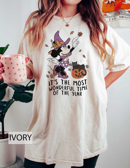 Disney Witch Minnie Halloween , It's The Most Wonderful Time of Shirt, Halloween Black Cat, Halloween Pumpkin