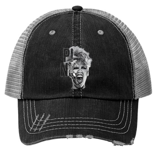 Discover Pink Art Trucker Hats, Vintage Pink Singer Trucker Hats, Concert 2023 P!nk Trucker Hats