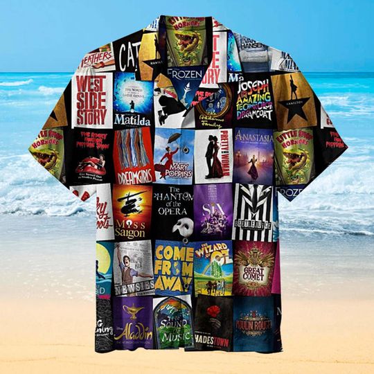 Broadway Musical Theater Unisex Hawaiian Shirt, Vintage Summer Beach Shirt