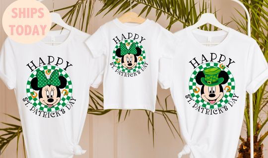 Shamrock Minnie Mouse-Mickey Mouse,St Patricks Disney Shirt,Matching St Patricks Shirt,Disney Family St Patricks Shirt