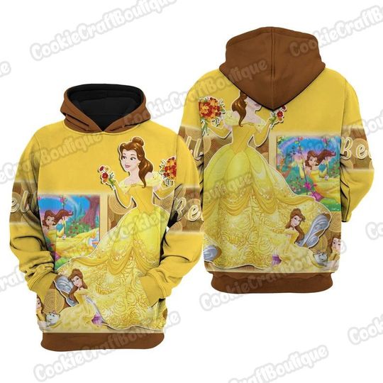 Beauty And The Beast Pullover Hoodie, Disney Belle Shirt, Custom Belle Princess Hoodie