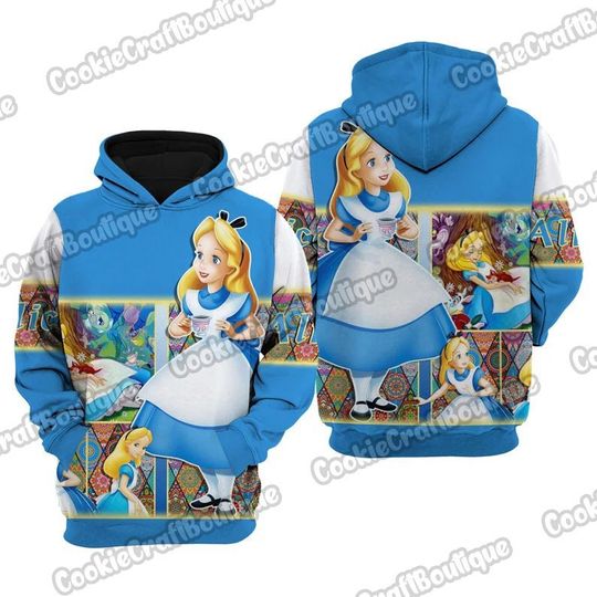 Alice in Wonderland Pullover Hoodie, Disney Alice Shirt, Alice Wonderland Hoodie