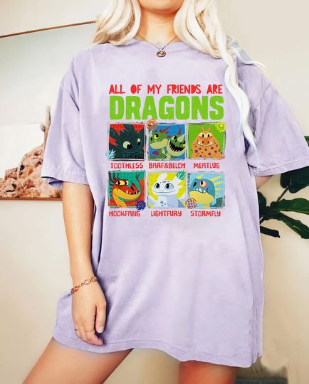 Vintage Disney Toothless All My Friends Are Dragon T Shirt