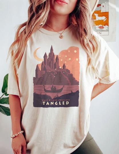 Retro Disney Tangled Rapunzel Castle T Shirt