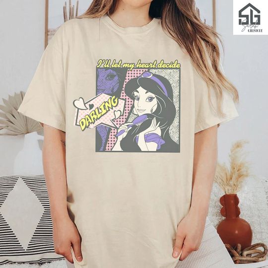 Retro Princess Jasmine Shirt, I'll Let My Heart Decide, Disneyland Vacation Trip Gift Shirt