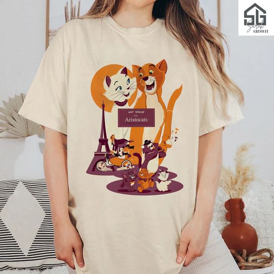 Vintage 90's Aristocats Shirt, Disney The Aristocats Shirt, Disney Marie Cat Shirt