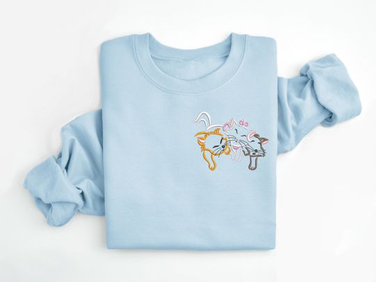 Aristocats Embroidered Crewneck, Disney embroidered sweatshirt, Disney Cat Mom sweatshirt, Disney Sweatshirt, Disney Crew, Disney Crewneck