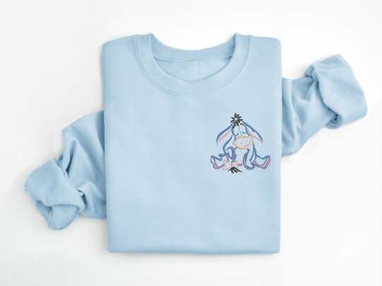 Eeyore Embroidered Crewneck Quarterzip, Winnie the Pooh Eeyore sweatshirt, Eeyore Sweatshirt, Disney Crewneck