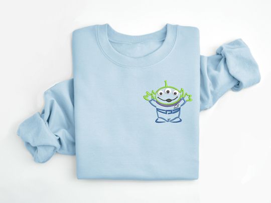 Toy Story Alien embroidered Crewneck, Disney embroidered sweatshirt, Toy story sweatshirt, Disney Sweatshirt, Disney Crew, Disney Crewneck