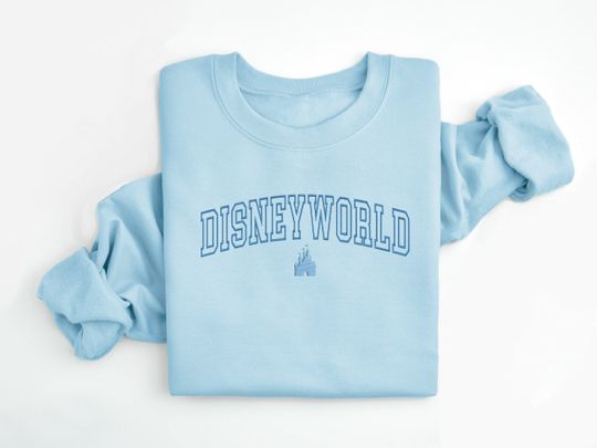 Disney Castle embroidered Crewneck, Disney embroidered sweatshirt