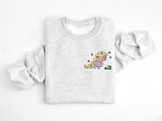 Disney Rapunzel embroidered Crewneck, Rapunzel sweatshirt