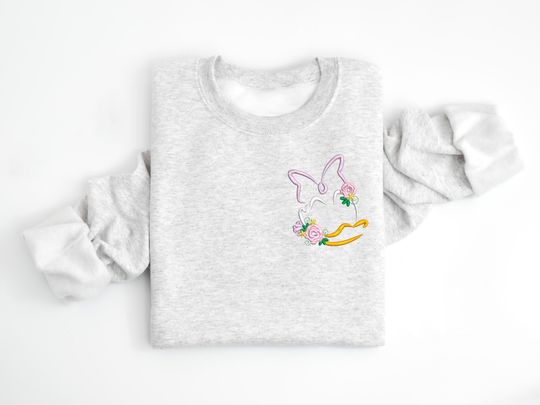 Disney Daisy Floral embroidered Crewneck, Daisy Flower sweatshirt