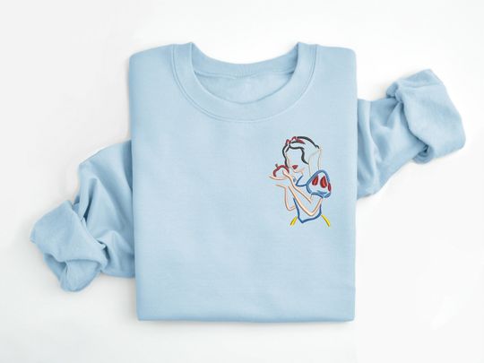 Snow White embroidered Crewneck, Tangled embroidered sweatshirt, 7 Dwarves crewneck, Disney Sweatshirt, Disney Crew, Disney Crewneck