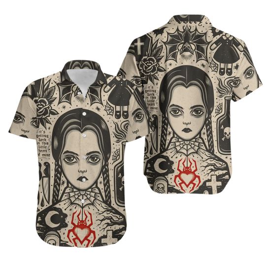 Vintage Addams Wednesday Hawaii Shirt