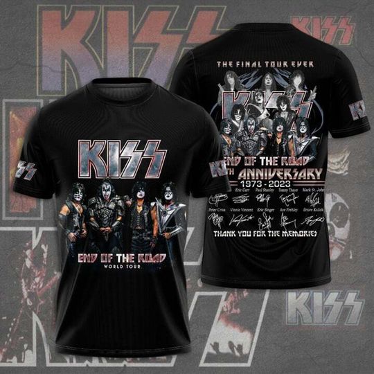 Kiss Band 50th Anniversary 1973-2023 Signature 3D T-Shirt, Thank You Shirt