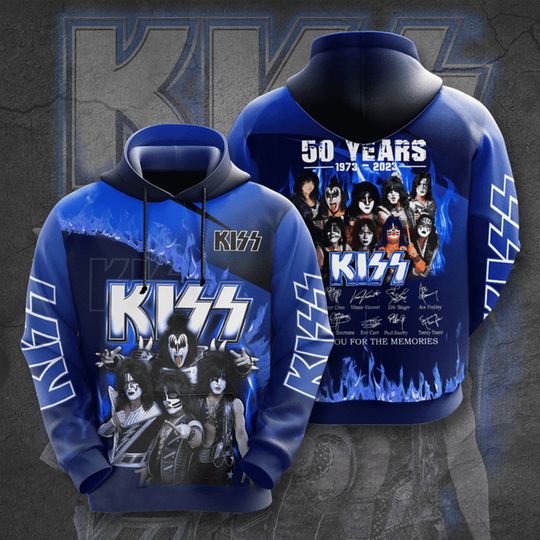 Kiss Band 50th Anniversary 1973-2023 Signature 3D Hoodie