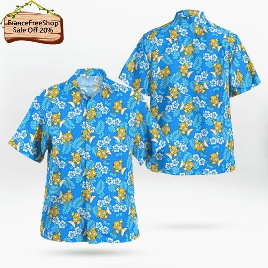 Magikarp PKM Button Up Shirt, Magikarp Hawaiian Shirt, PKM Hawaiian Shirt