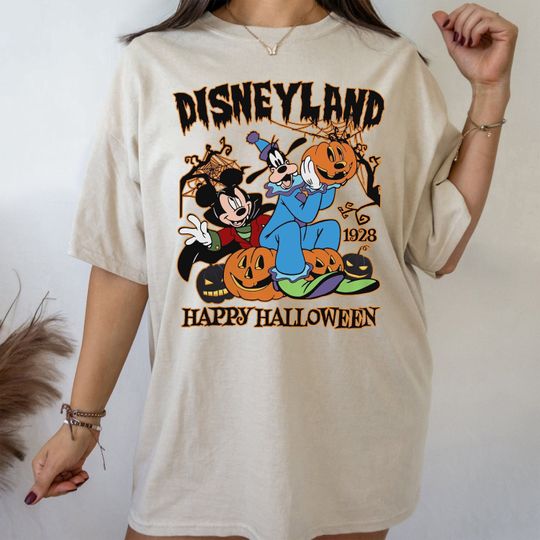 Vintage Disney Mickey & Friends Halloween Shirts, Mickey Halloween Pumpkin Shirt