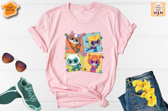 Disney Super Kitties Shirt, Super Kittie Buddy Bitsy Ginny Sparks Hero Shirt,