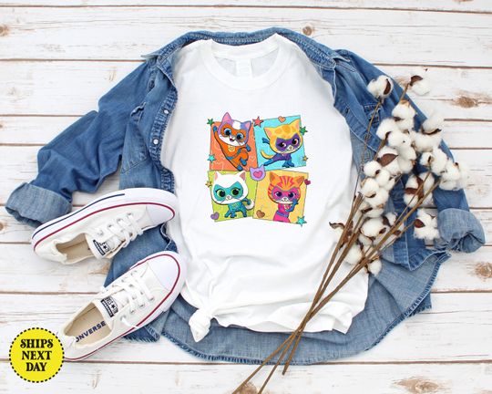 Disney Super Kitties Shirt, Super Kittie Buddy Bitsy Ginny Sparks Hero Shirt